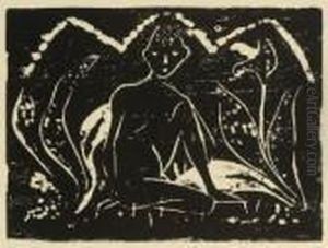 Knabe Zwischen Blattpflanzen (knabe Im Schilf). 1912 by Otto Mueller