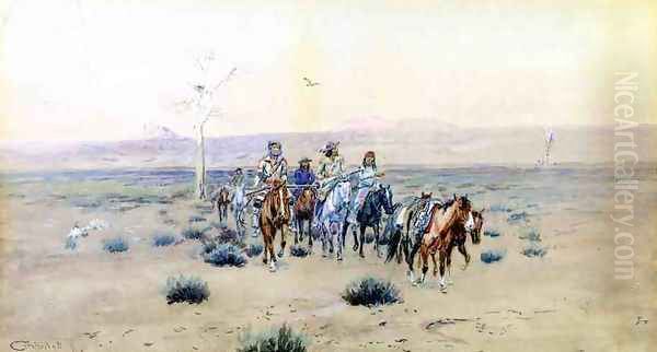 Trappers Crossing the Prarie - view 1