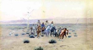 Trappers Crossing the Prarie by Charles Marion Russell