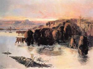 The Buffalo Herd by Charles Marion Russell