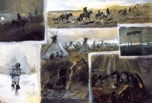 Western Montage by Charles Marion Russell