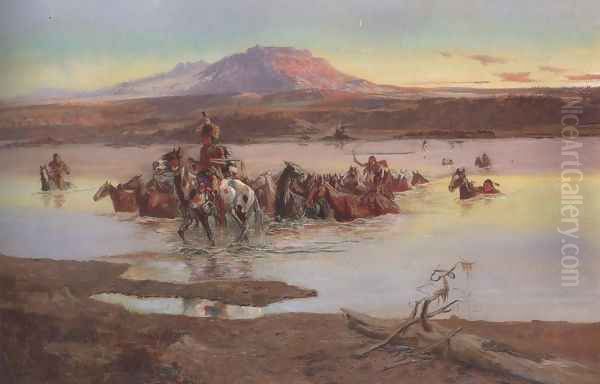 Fording The Horse Herd 1900 - view 1