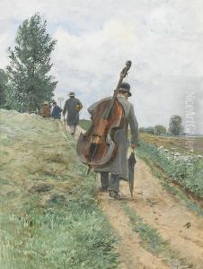 Musikanten Auf Dem Feldweg