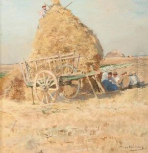 Rast Bei Der Heuernte by Hugo Muhlig