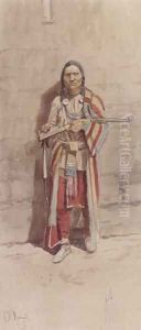 Indian With His Winchester by Charles Marion Russell