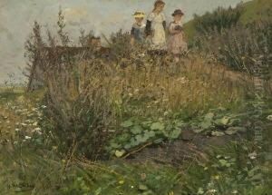 Kinder Auf Dem Schulweg. by Hugo Muhlig