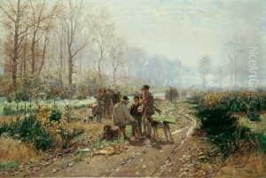 Beim Jagdfruhstuck. by Hugo Muhlig