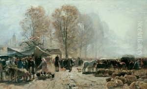 Viehmarkt In Hessen. by Hugo Muhlig