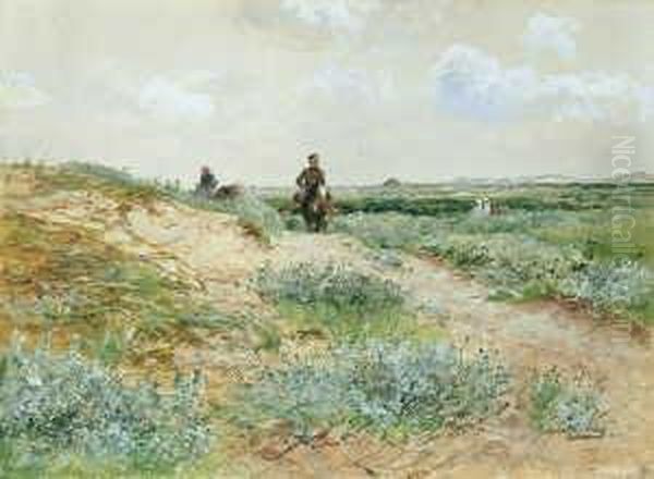 Dunenlandschaft An Der
Belgischen Kuste Mit Einem Reiter. Signiert Unten Rechts: Hugo Muhlig.
Gouache Auf Papier (unter Glas Gerahmt). H 25,5; B 35 Cm. - view 1