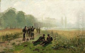 Soldiers Resting In The Fields