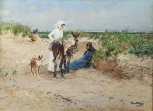 Midday Rest In The Dunes Of La Panne, Belgium