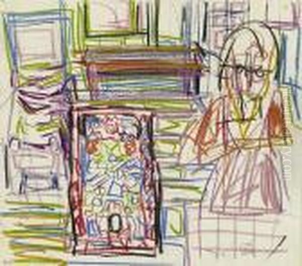 Frau In Zimmer Mit Teppich - view 1