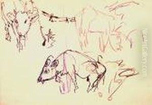 Kuhe - Tierstudie by Albert Muller