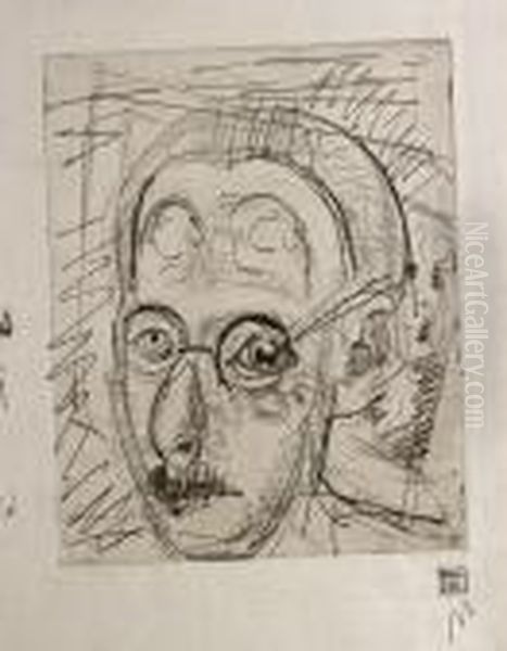 Mannerkopf Mit Brille - view 1