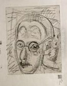 Mannerkopf Mit Brille by Albert Muller