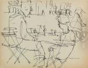 Im Kaffee - Anna Und Edmund Schaffer. by Albert Muller
