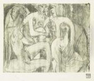 Drei Badende by Albert Muller