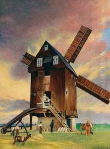 Alte Windmuhle In Roitzsch Bei Wurzen by Richard Muller