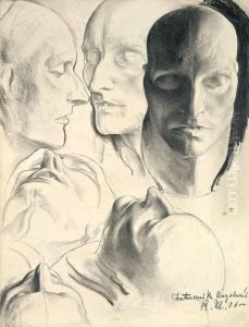 Verschiedene Studien Der Totenmaske Napoleons