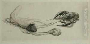 Nude With Lobster by Richard Muller