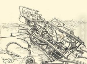 "altes Raderwerk In Dinant" / "motiv Aus Dem Festungsmuseum(dinant)" by Richard Muller