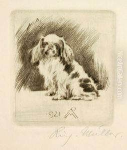 "pekinese Sitzend".1921 by Richard Muller