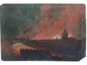 A View Of The City Of Bristol During The Night Of Sunday