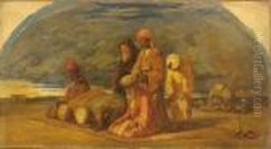 Paesaggio Orientale Con Arabi Inpreghiera