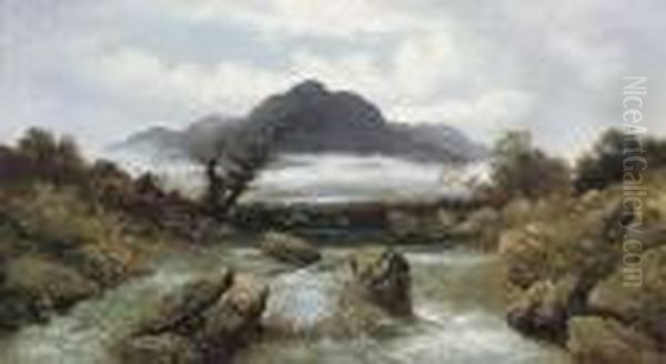 A Foaming Torrent, With Snowdon Beyond - view 1