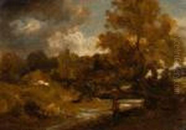 Angler On The River In Autumn - view 1