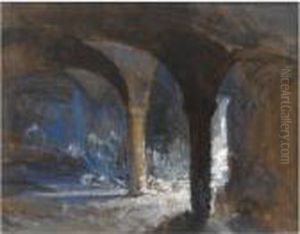 Crypt Of The Bishop's Palace During The Bristol Riots by William James Muller