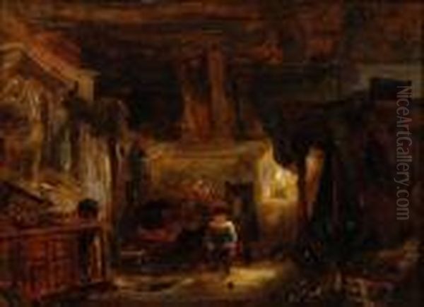 Cottage Interior With Woman And Child - view 1