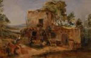 Oil On Paper Laid On Panel
