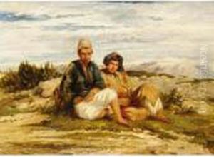 Two Oriental Boys Resting In A Landscape Two Oriental Boys Resting In A Landscape