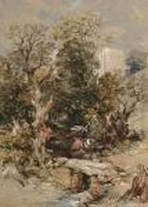 A Cavalryman Galloping Through A Wood