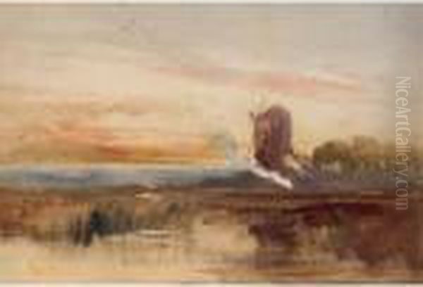 Windmill At Sunset - view 1