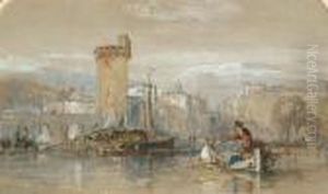 The Harbour At Rhodes by William James Muller
