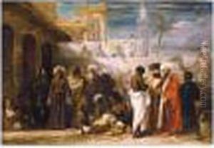 Figures In A Town Square, North Africa Figures In A Town Square, North Africa