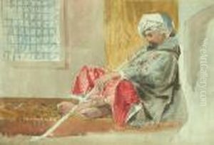 An Arab Smoking A Hookah