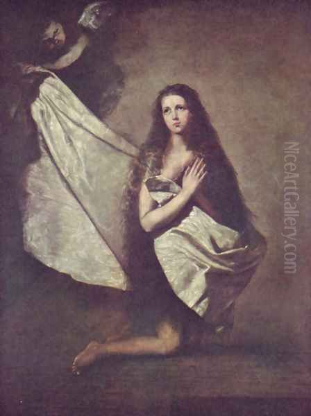 St. Agnes in prison, Angel with the cloth dressed - view 1