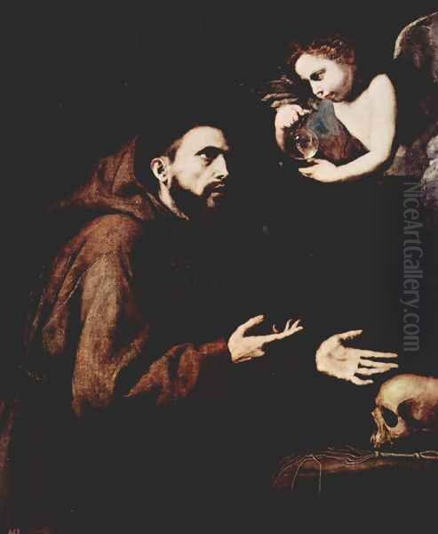 St. Francis of Assisi and the angel with the water bottle - view 1