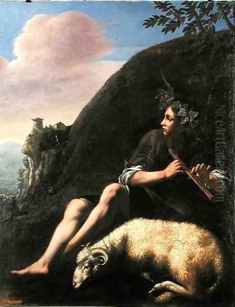 Pastoral Shepherd and Sheep - view 1