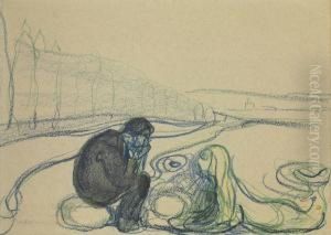 Melancholy Man And Mermaid by Edvard Munch