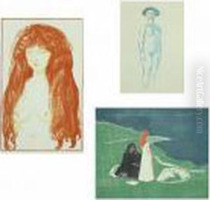 To Kvinder Pa Stranden by Edvard Munch