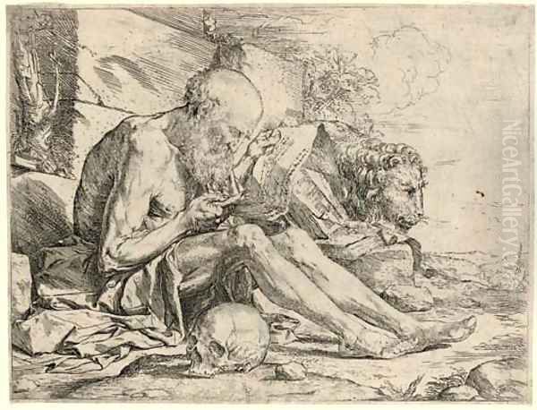 St. Jerome in the Desert (B. 3; Br. 13) - view 1
