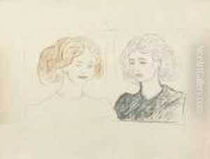 Deux Tetes De Femmes by Edvard Munch