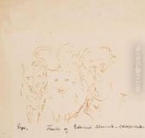 Self-portrait With Two Dogs, Truls And Fips Iii
