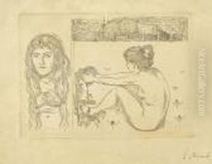 Woman With Long Hair / The Woman And The Heart by Edvard Munch