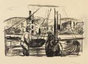 Nach Dem Brande Von Bergen. Ii by Edvard Munch