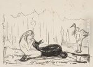 Omega And The Deer by Edvard Munch